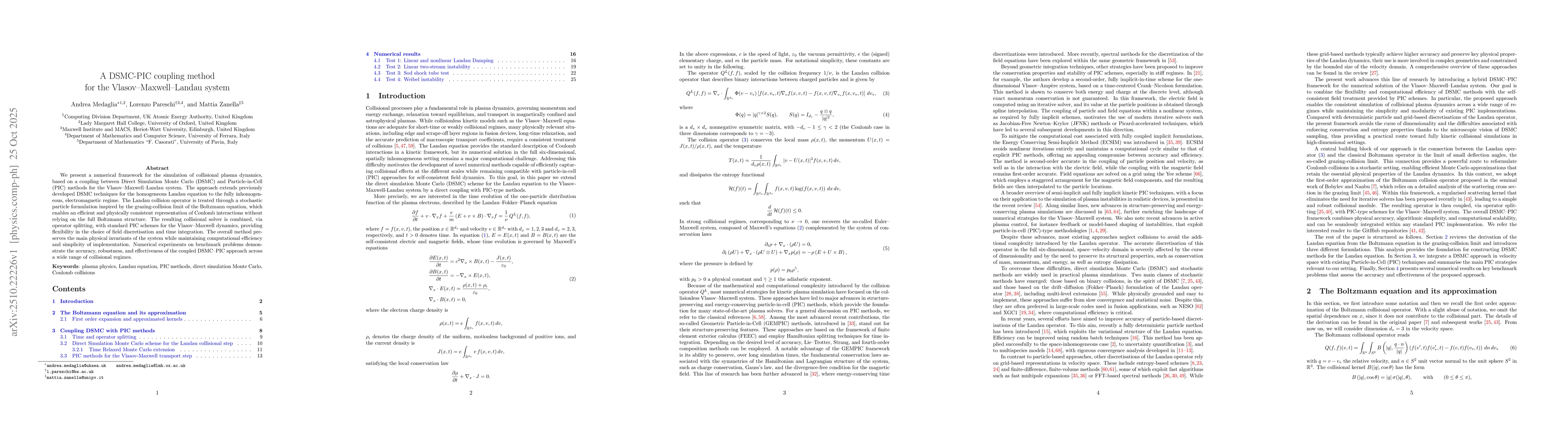 Thumbnail for A DSMC-PIC coupling method for the Vlasov-Maxwell-Landau system