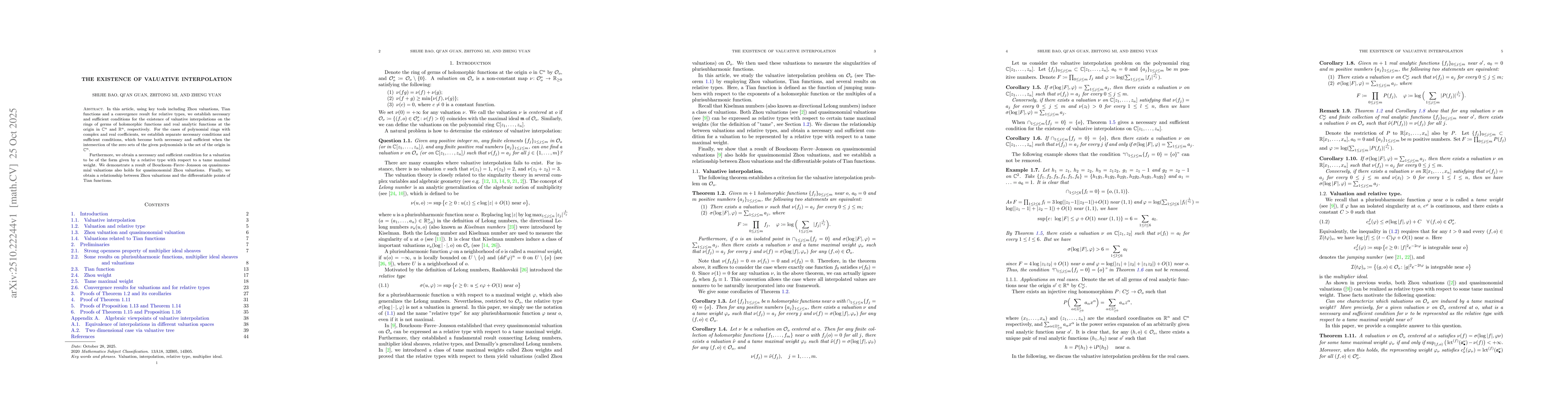 Thumbnail for The existence of valuative interpolation