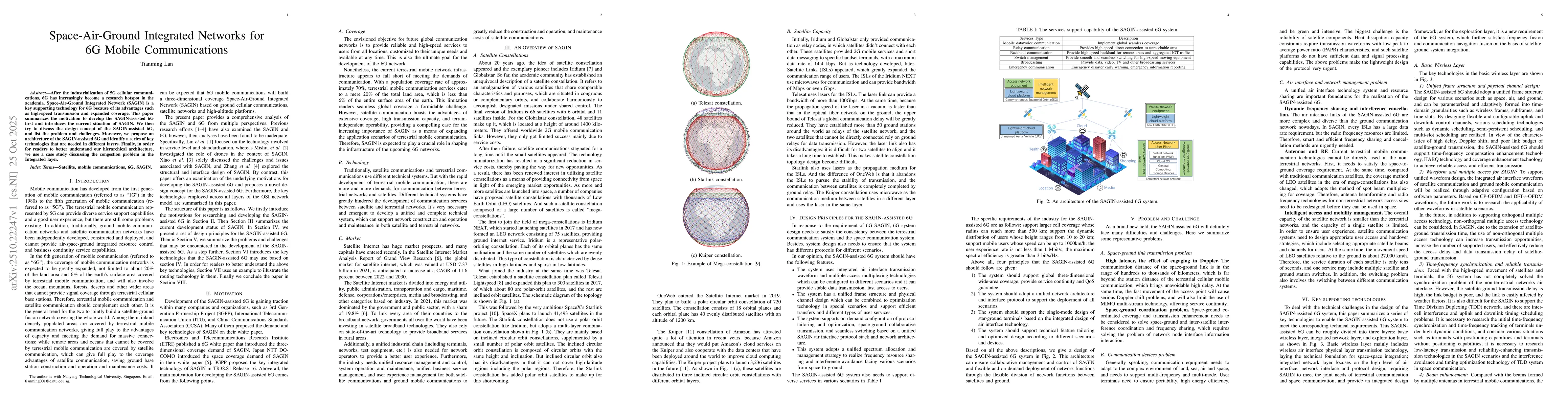 Thumbnail for Space-Air-Ground Integrated Networks for 6G Mobile Communications