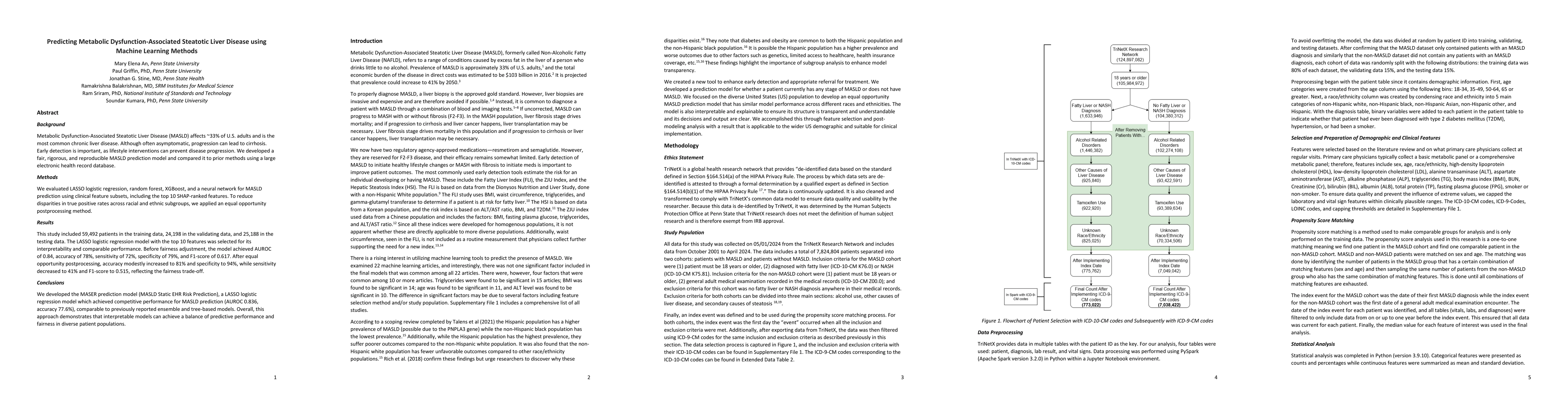 Thumbnail for Predicting Metabolic Dysfunction-Associated Steatotic Liver Disease
  using Machine Learning Methods