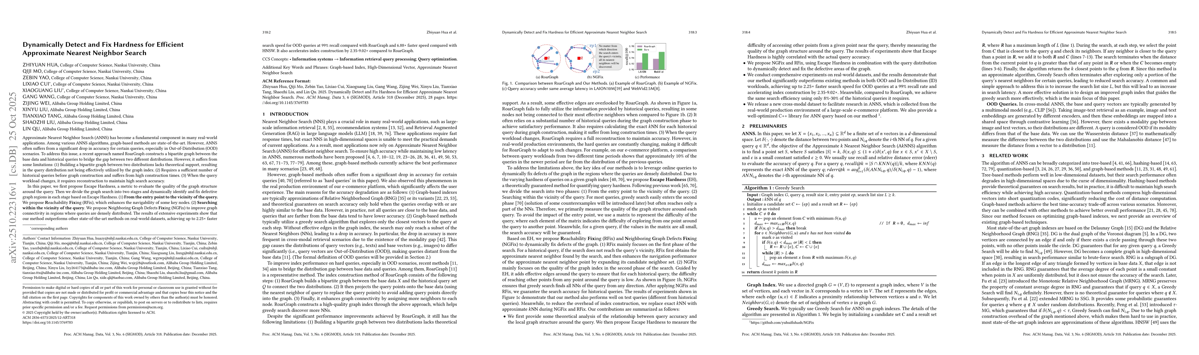 Thumbnail for Dynamically Detect and Fix Hardness for Efficient Approximate Nearest
  Neighbor Search