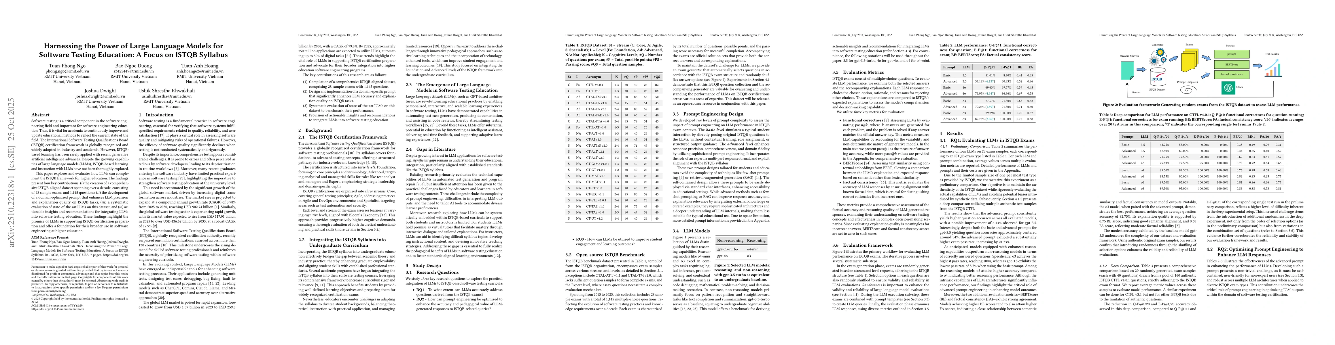 Thumbnail for Harnessing the Power of Large Language Models for Software Testing
  Education: A Focus on ISTQB Syllabus