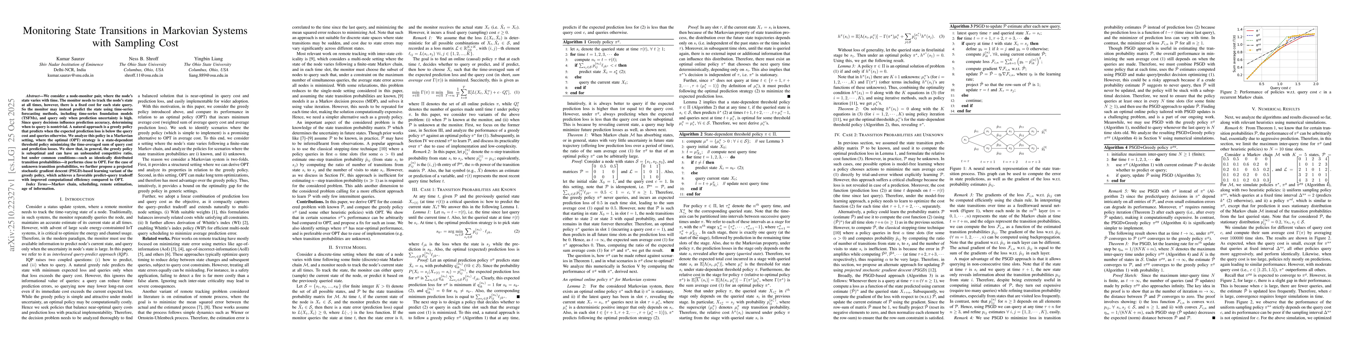Thumbnail for Monitoring State Transitions in Markovian Systems with Sampling Cost