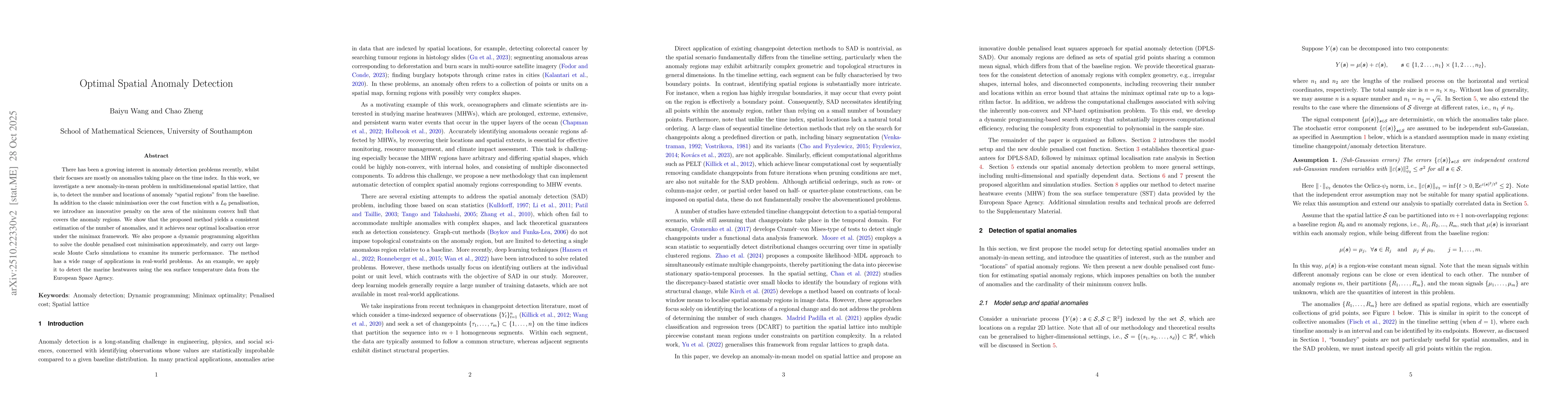 Thumbnail for Optimal Spatial Anomaly Detection