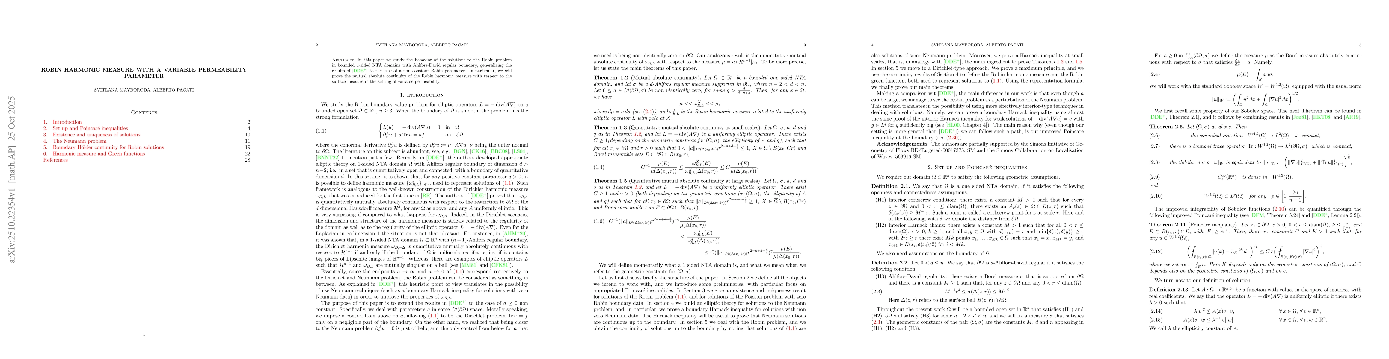 Thumbnail for Robin harmonic measure with a variable permeability parameter