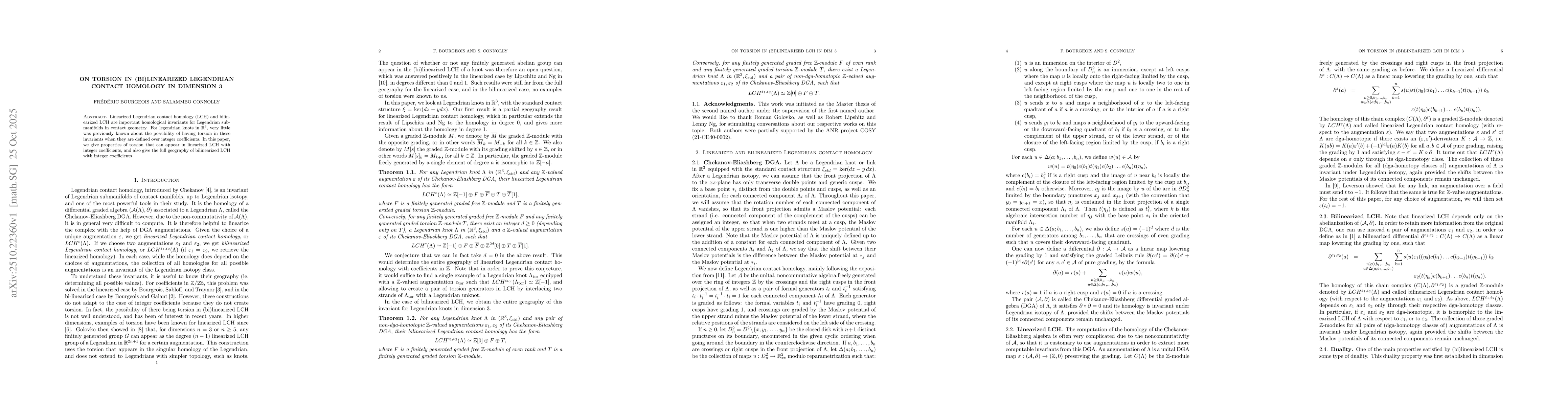 Thumbnail for On torsion in (bi)linearized Legendrian contact homology in dimension 3