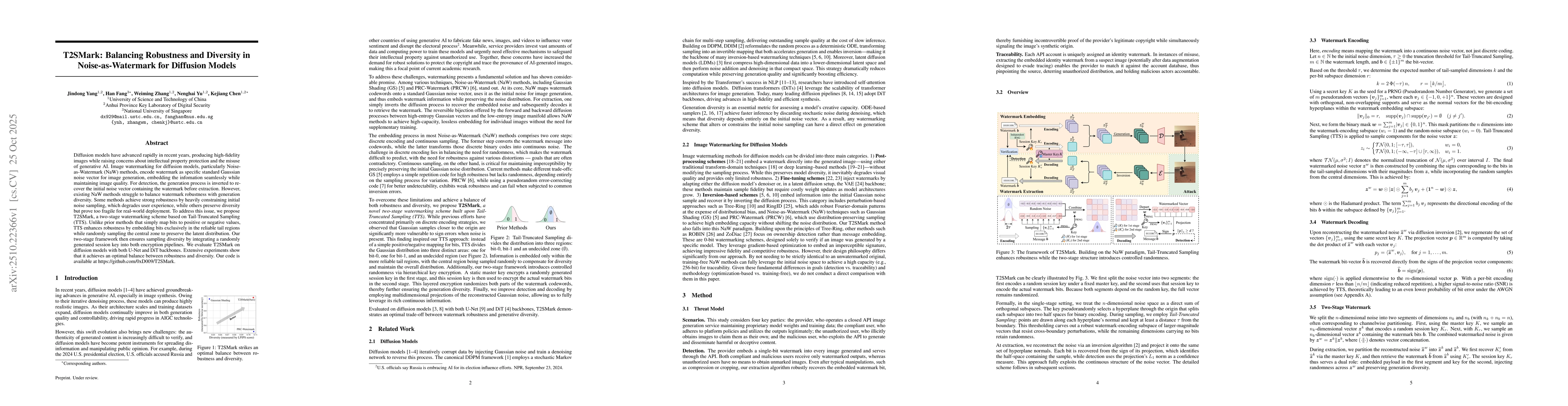 Thumbnail for T2SMark: Balancing Robustness and Diversity in Noise-as-Watermark for
  Diffusion Models