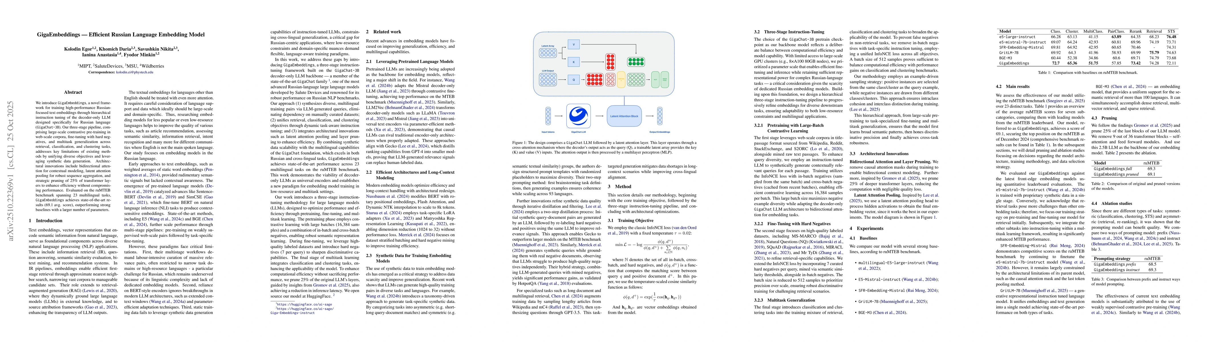 Thumbnail for GigaEmbeddings: Efficient Russian Language Embedding Model