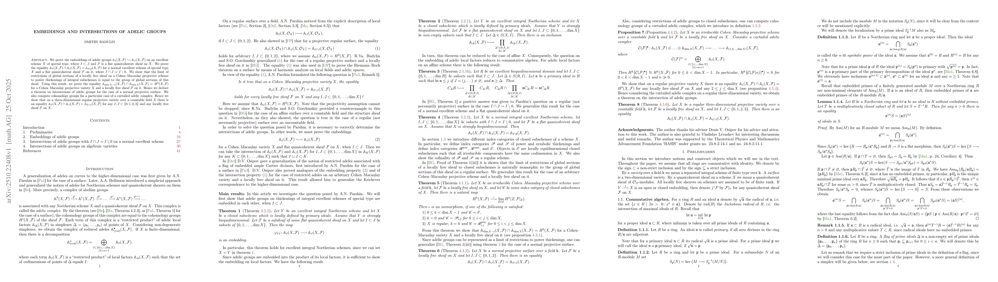 Thumbnail for Embeddings and intersections of adelic groups