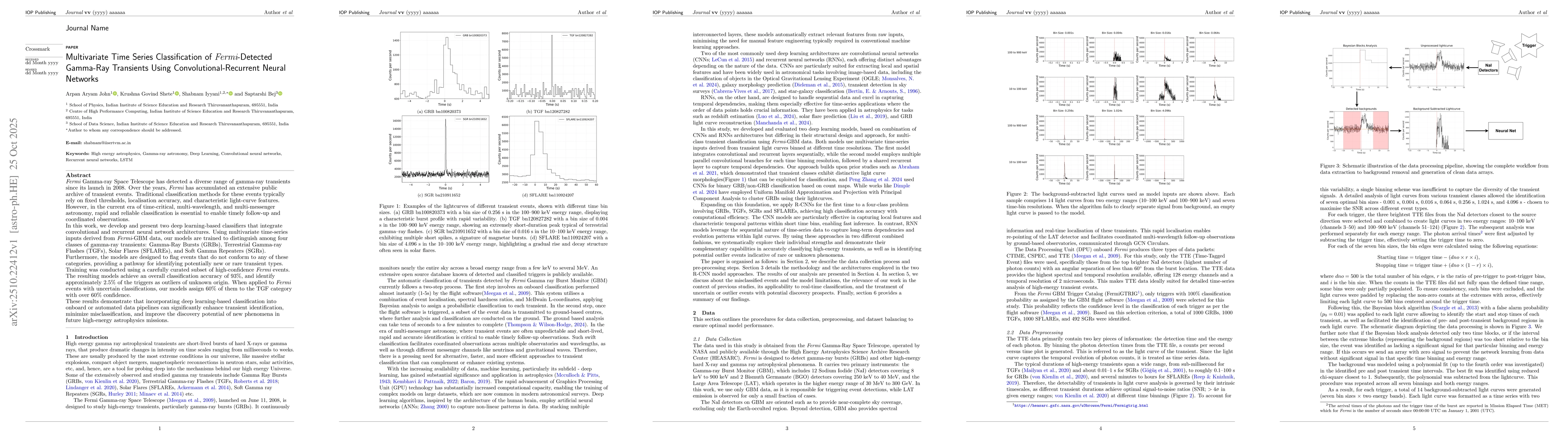 Thumbnail for Multivariate Time Series Classification of Fermi-Detected Gamma-Ray
  Transients Using Convolutional-Recurrent Neural Networks