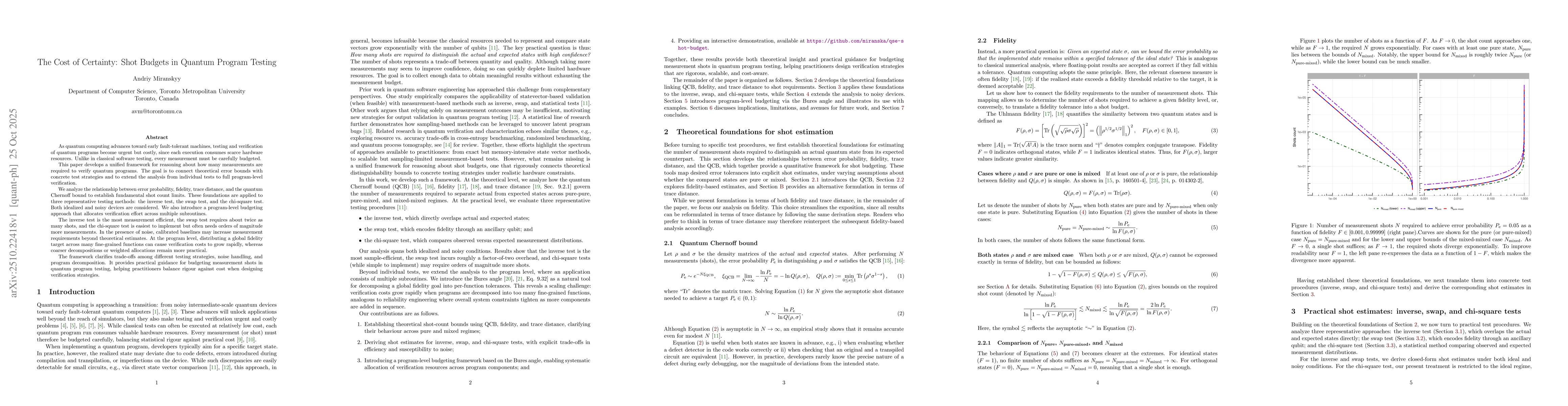 Thumbnail for The Cost of Certainty: Shot Budgets in Quantum Program Testing