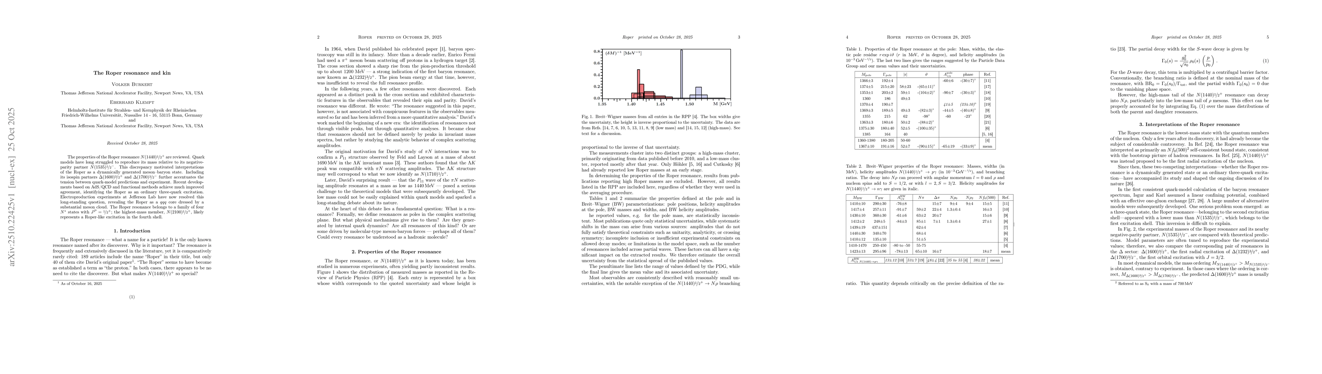 Thumbnail for The Roper resonance and kin