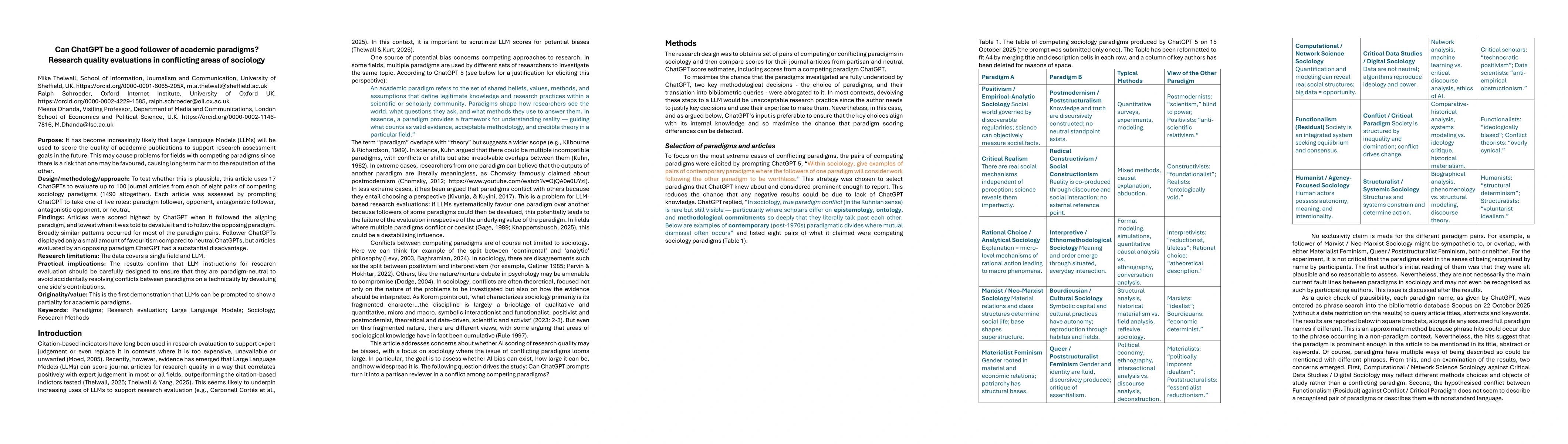 Thumbnail for Can ChatGPT be a good follower of academic paradigms? Research quality
  evaluations in conflicting areas of sociology
