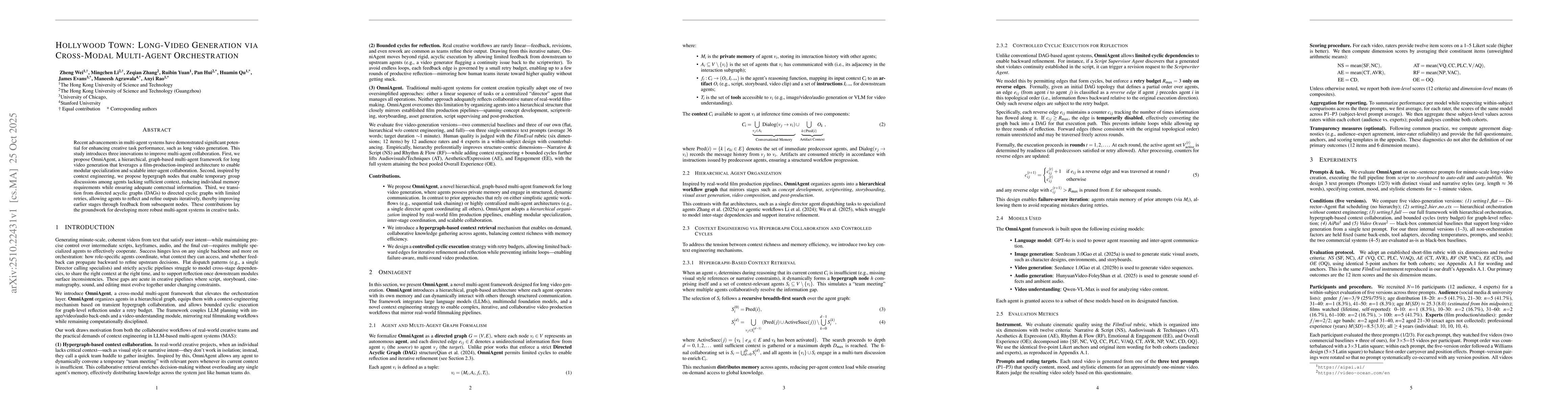 Thumbnail for Hollywood Town: Long-Video Generation via Cross-Modal Multi-Agent
  Orchestration
