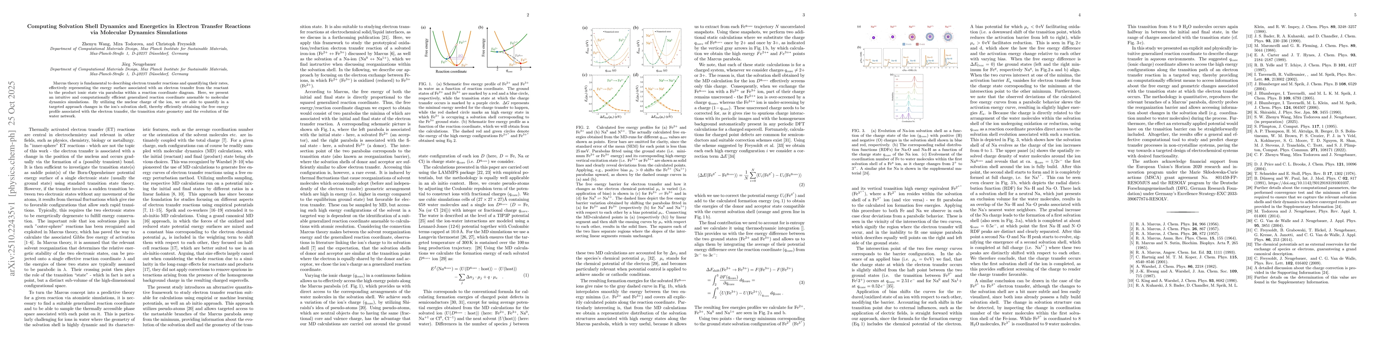 Thumbnail for Computing Solvation Shell Dynamics and Energetics in Electron Transfer
  Reactions via Molecular Dynamics Simulations