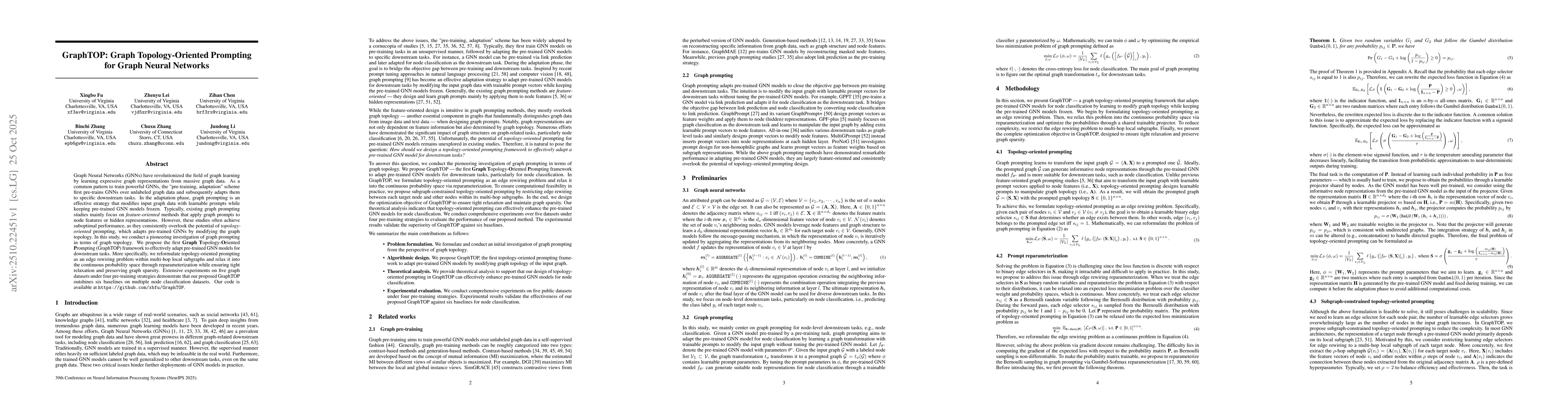 Thumbnail for GraphTOP: Graph Topology-Oriented Prompting for Graph Neural Networks