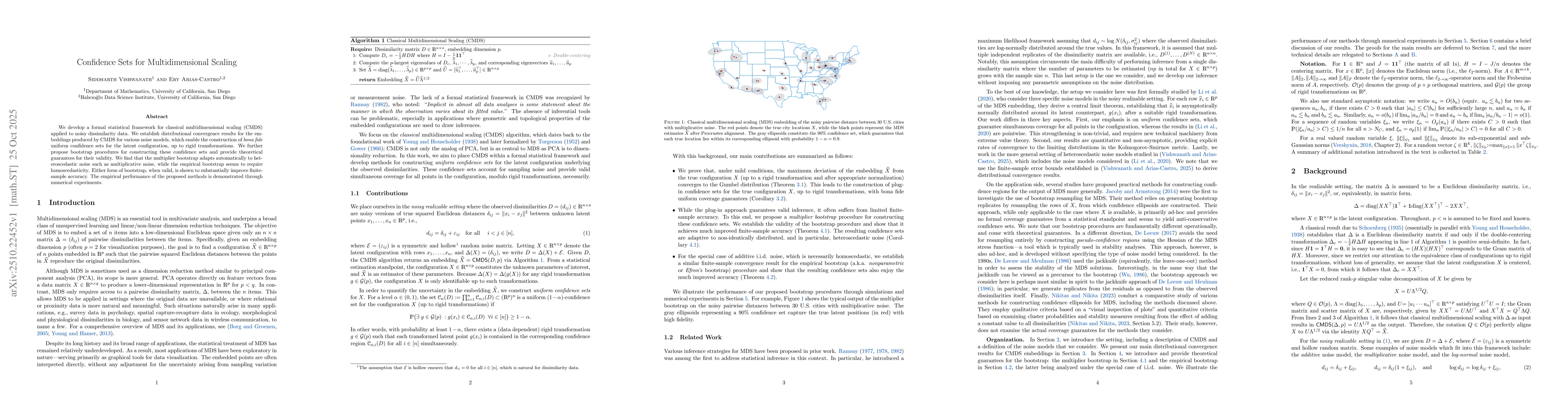 Thumbnail for Confidence Sets for Multidimensional Scaling