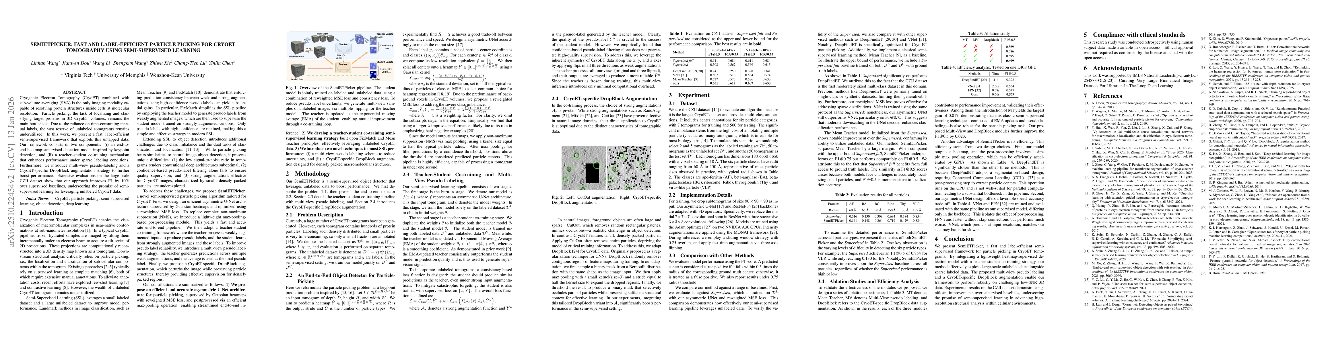 Thumbnail for SemiETPicker: Fast and Label-Efficient Particle Picking for CryoET Tomography Using Semi-Supervised Learning