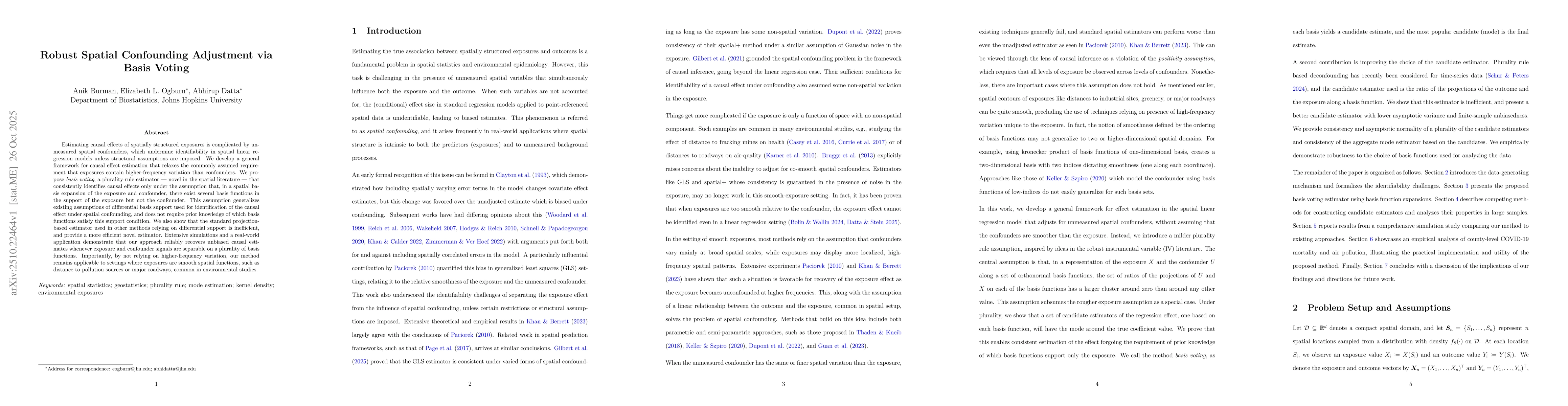 Thumbnail for Robust Spatial Confounding Adjustment via Basis Voting