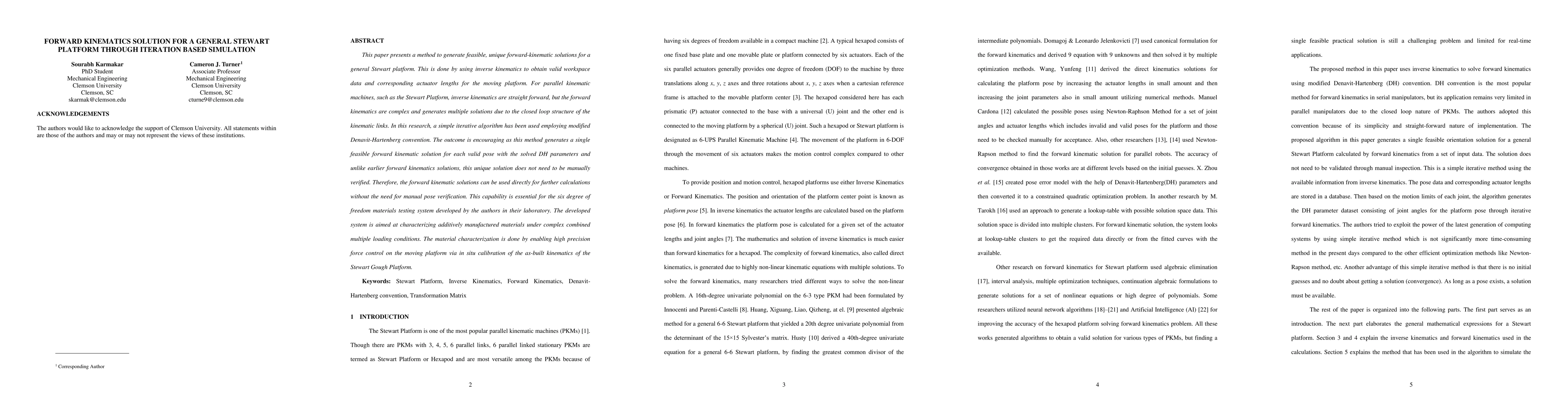 Thumbnail for Forward Kinematics Solution For A General Stewart Platform Through
  Iteration Based Simulation
