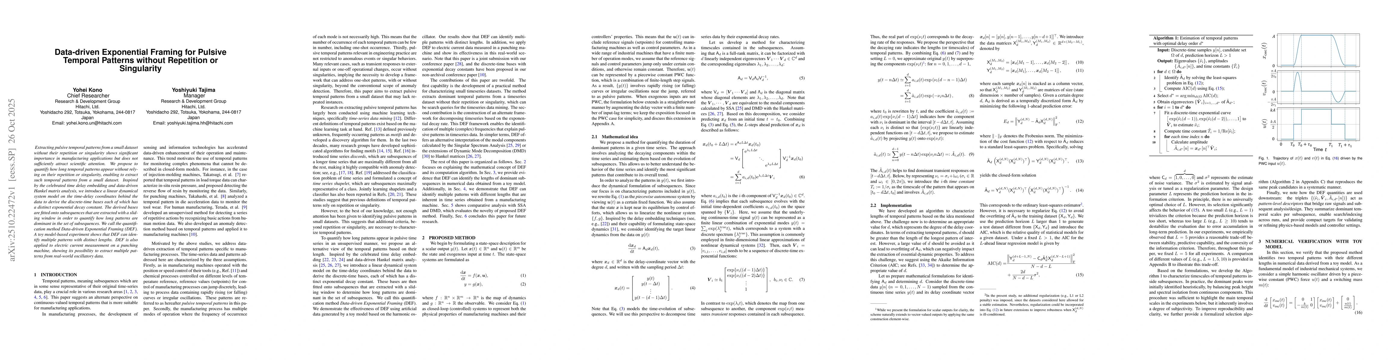Thumbnail for Data-driven Exponential Framing for Pulsive Temporal Patterns without
  Repetition or Singularity