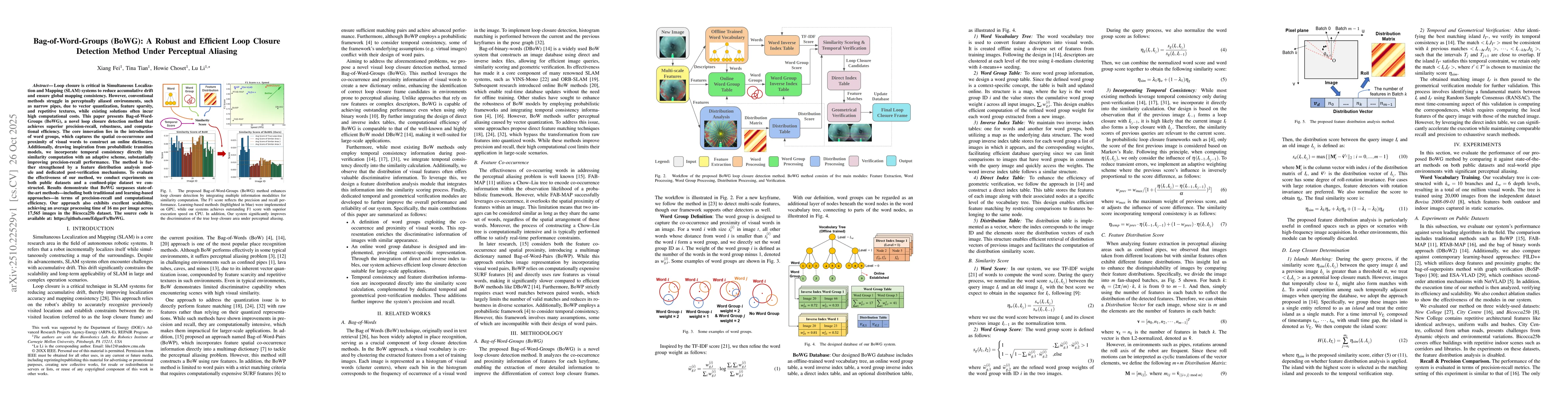 Thumbnail for Bag-of-Word-Groups (BoWG): A Robust and Efficient Loop Closure Detection
  Method Under Perceptual Aliasing