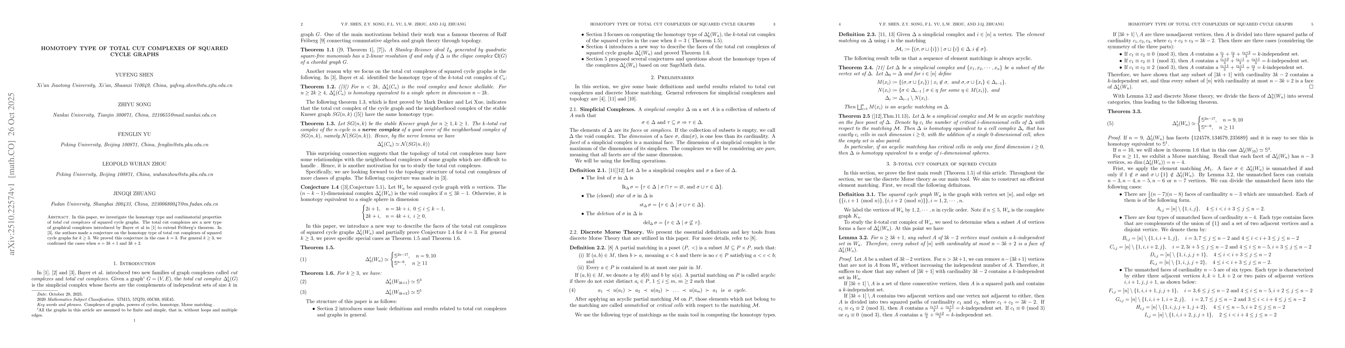 Thumbnail for Homotopy Type of Total Cut Complexes of Squared Cycle Graphs