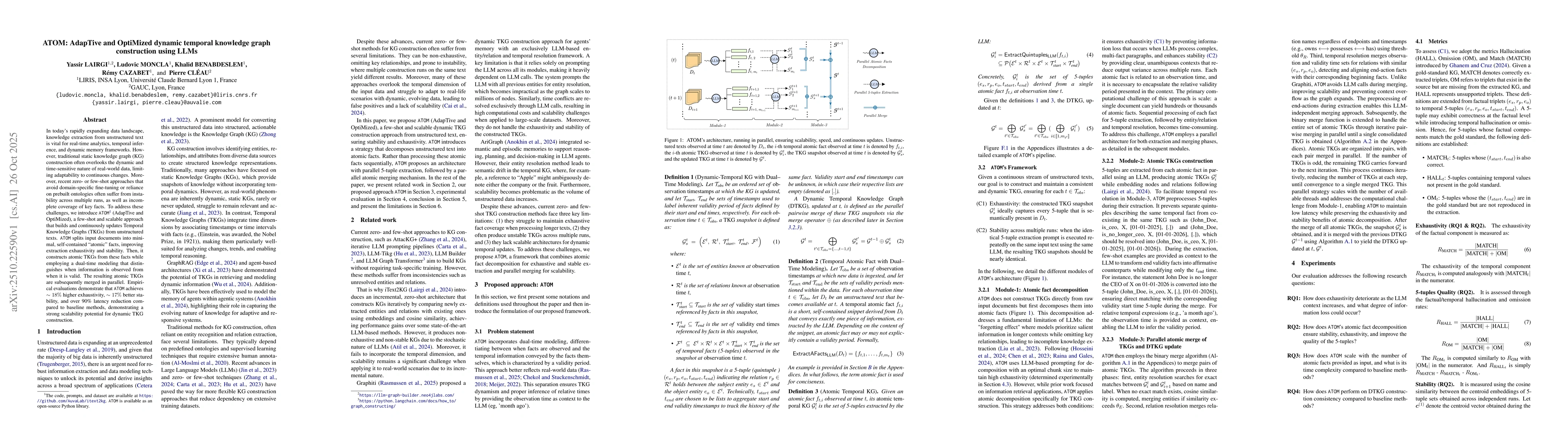 Thumbnail for ATOM: AdapTive and OptiMized dynamic temporal knowledge graph
  construction using LLMs