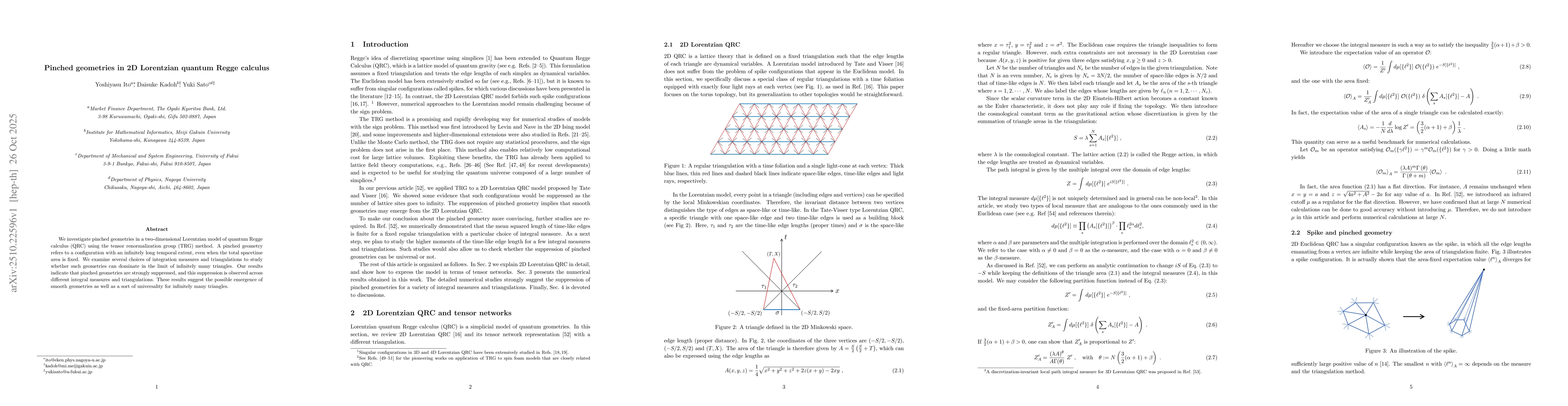 Thumbnail for Pinched geometries in $\mathbf{2}$D Lorentzian quantum Regge calculus