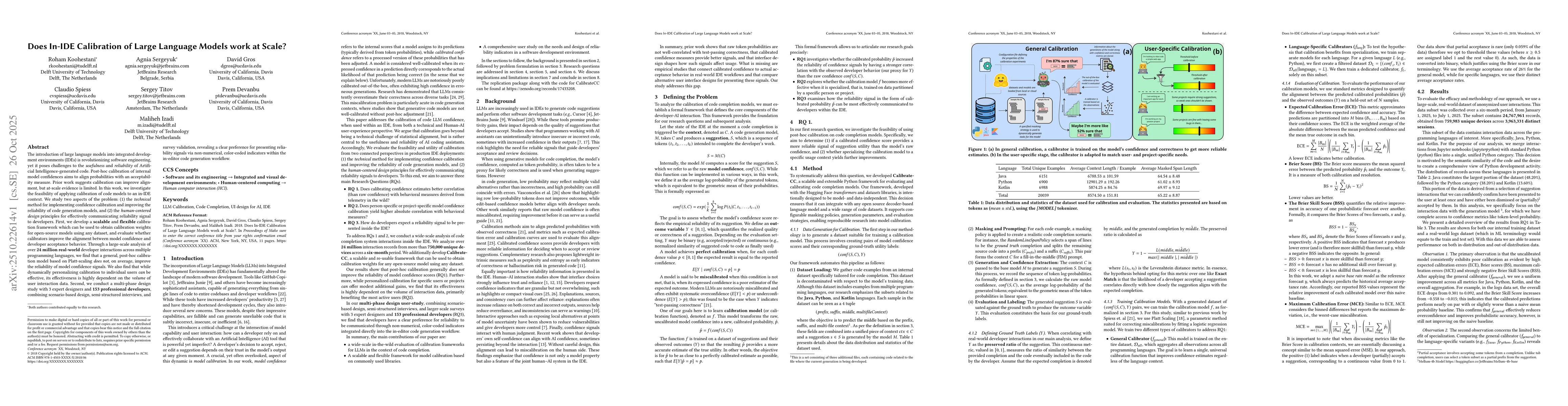 Thumbnail for Does In-IDE Calibration of Large Language Models work at Scale?