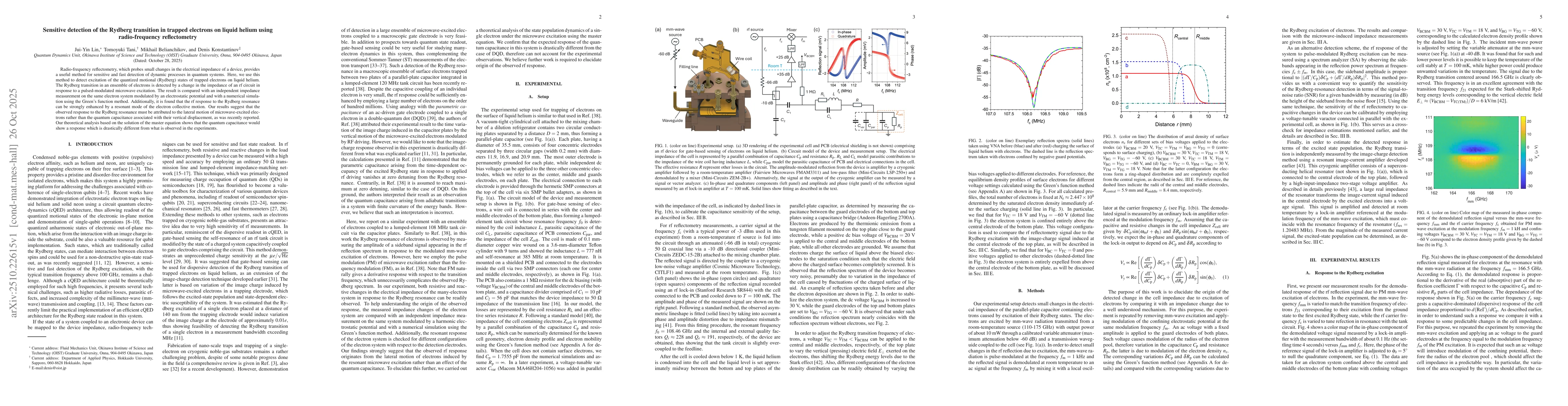 Thumbnail for Sensitive detection of the Rydberg transition in trapped electrons on
  liquid helium using radio-frequency reflectometry