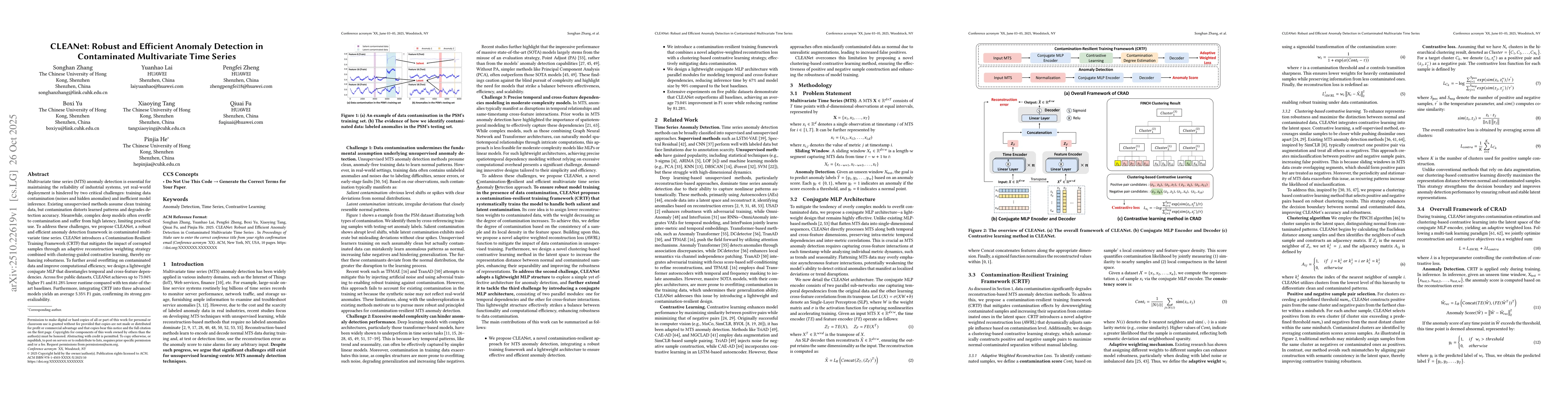 Thumbnail for CLEANet: Robust and Efficient Anomaly Detection in Contaminated
  Multivariate Time Series