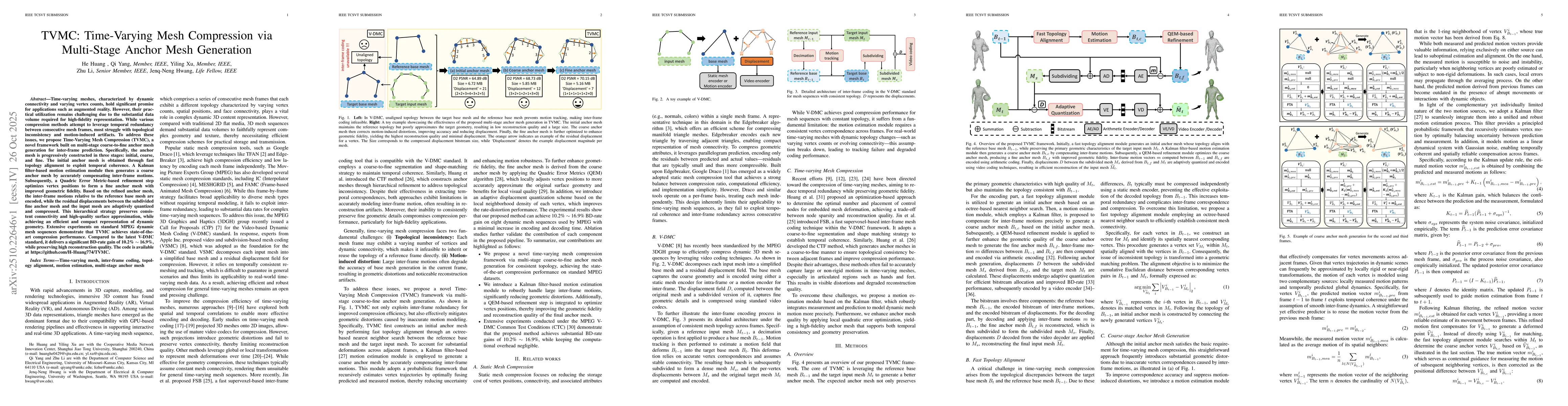 Thumbnail for TVMC: Time-Varying Mesh Compression via Multi-Stage Anchor Mesh
  Generation