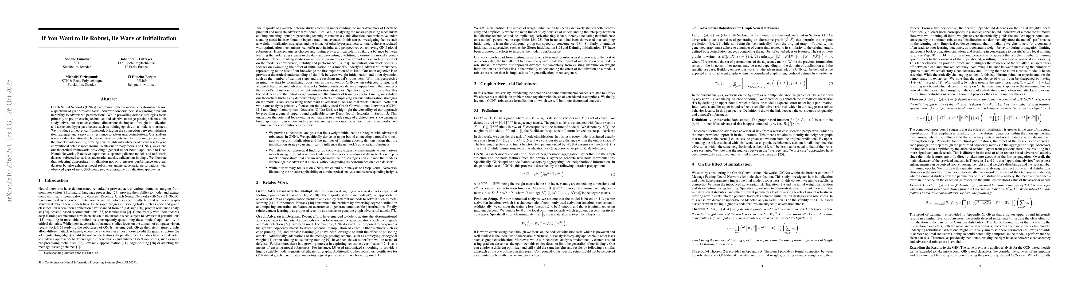 Thumbnail for If You Want to Be Robust, Be Wary of Initialization