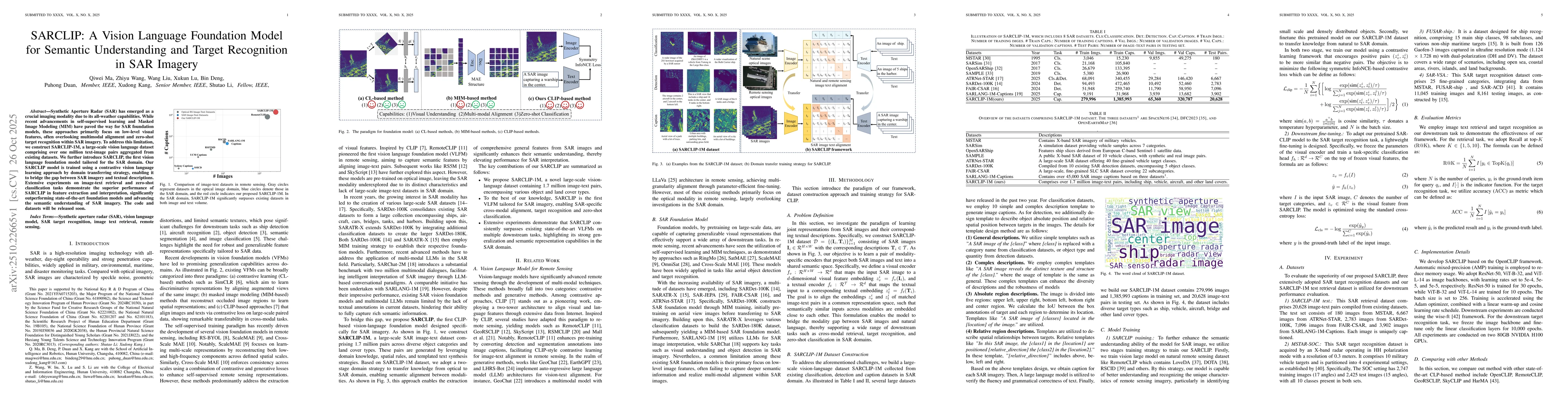 Thumbnail for SARCLIP: A Vision Language Foundation Model for Semantic Understanding
  and Target Recognition in SAR Imagery