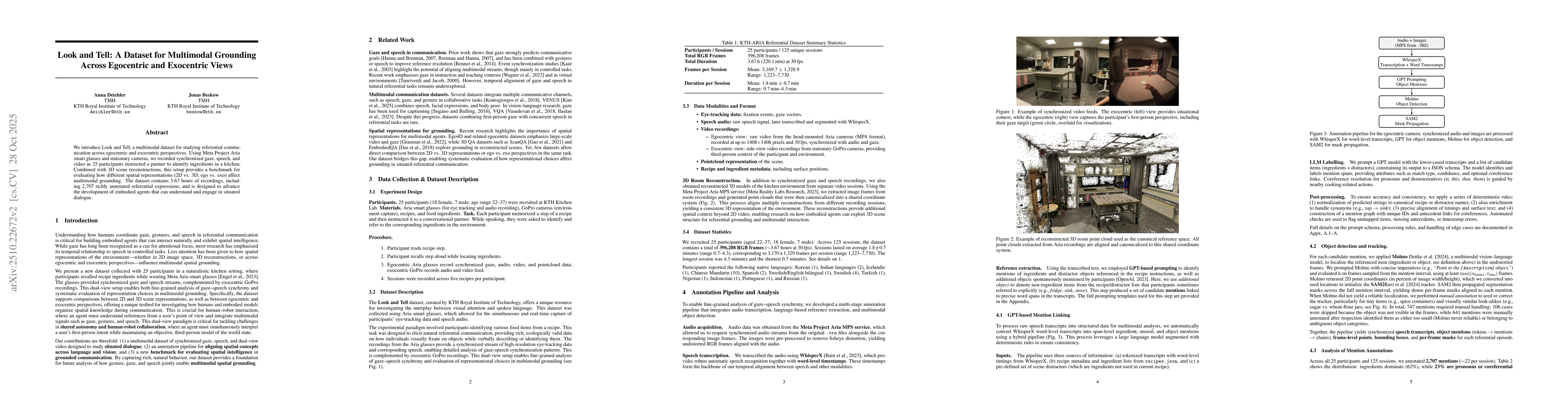 Thumbnail for Look and Tell: A Dataset for Multimodal Grounding Across Egocentric and
  Exocentric Views
