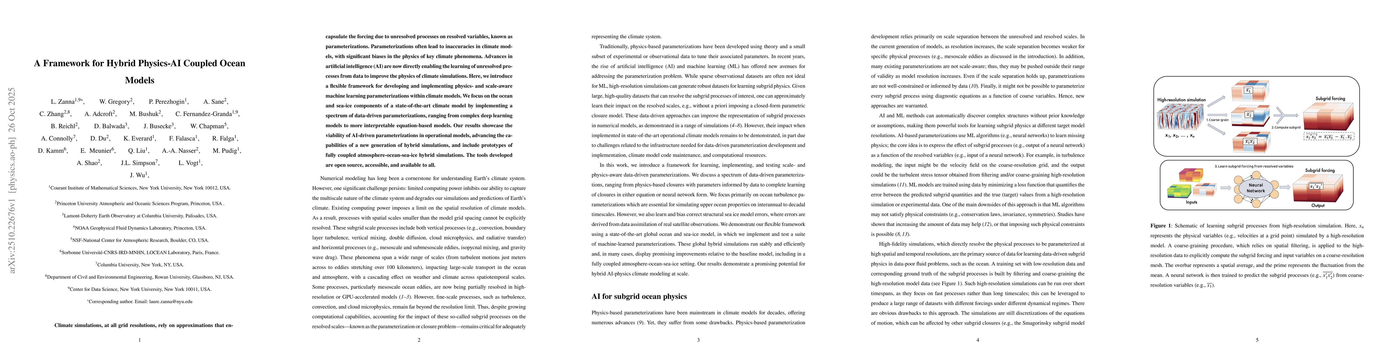 Thumbnail for A Framework for Hybrid Physics-AI Coupled Ocean Models