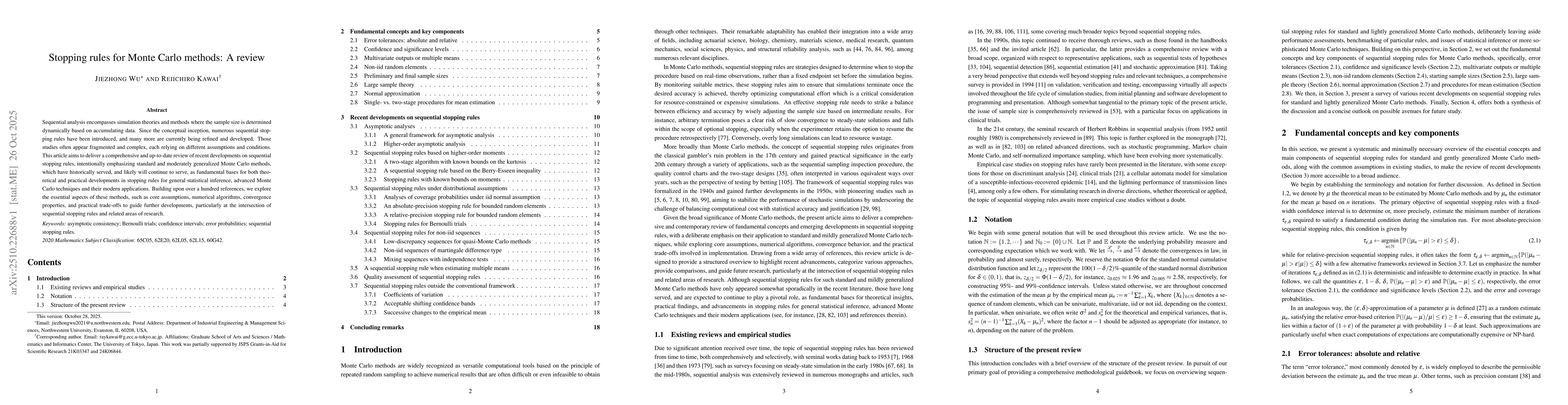 Thumbnail for Stopping Rules for Monte Carlo Methods: A Review