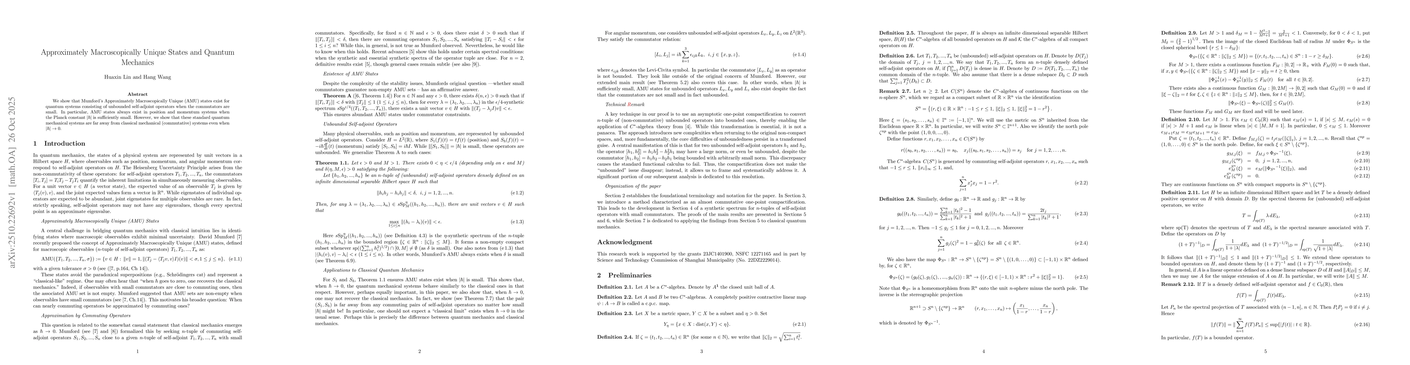 Thumbnail for Approximately Macroscopically Unique States and Quantum Mechanics