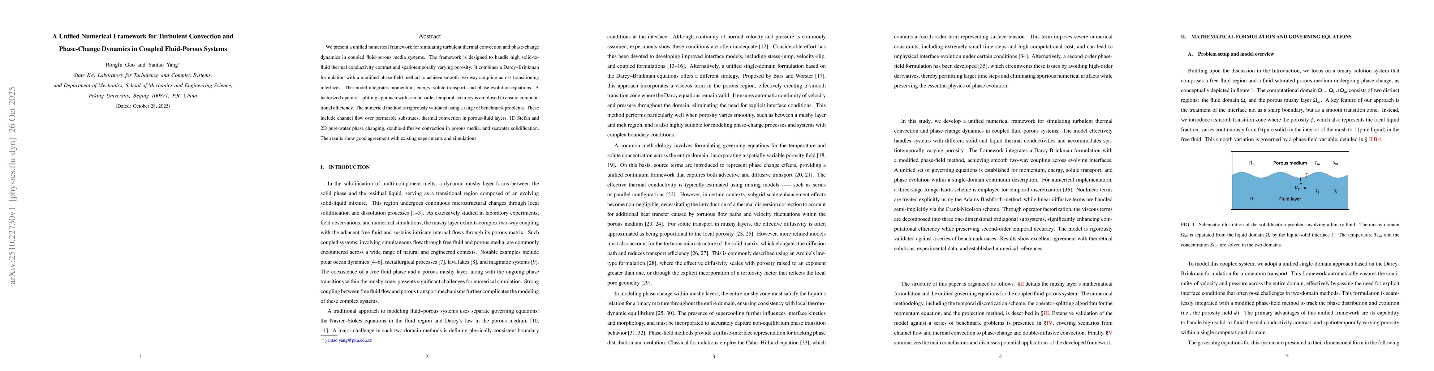Thumbnail for A Unified Numerical Framework for Turbulent Convection and Phase-Change
  Dynamics in Coupled Fluid-Porous Systems