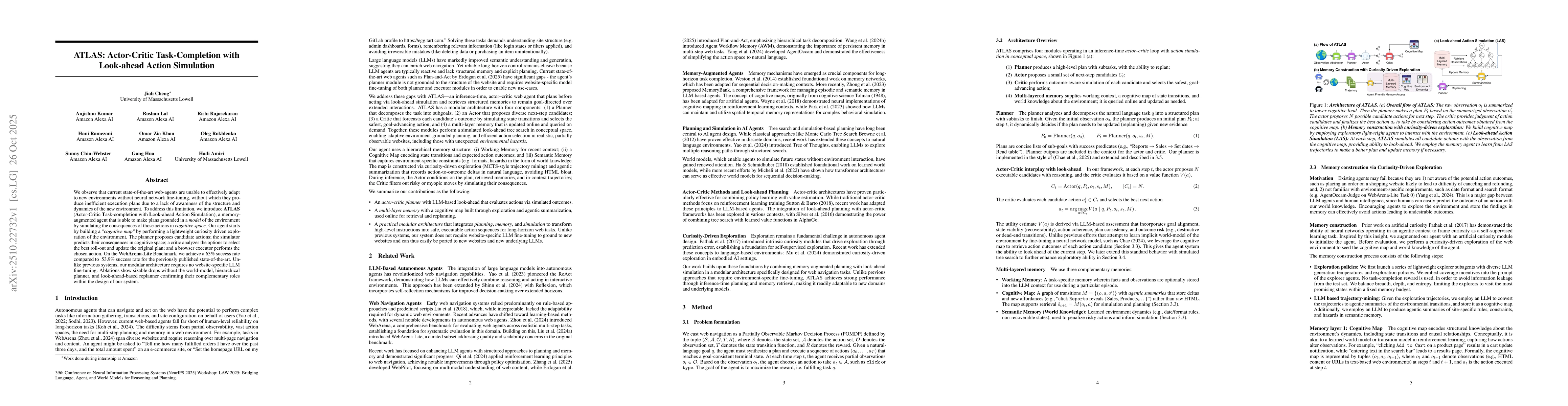 Thumbnail for ATLAS: Actor-Critic Task-Completion with Look-ahead Action Simulation