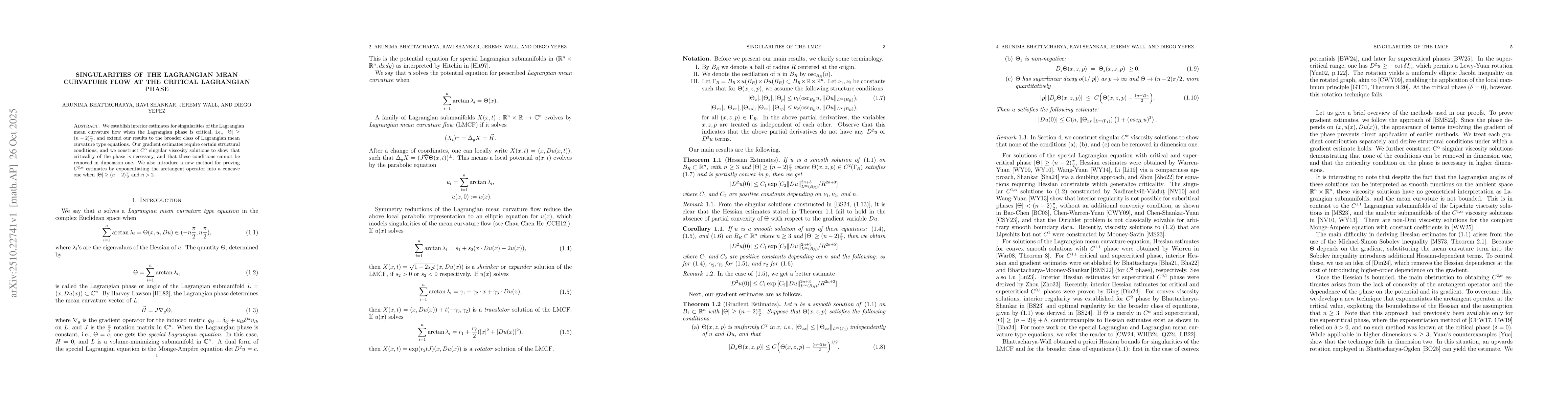 Thumbnail for Singularities of the Lagrangian mean curvature flow at the critical
  Lagrangian phase