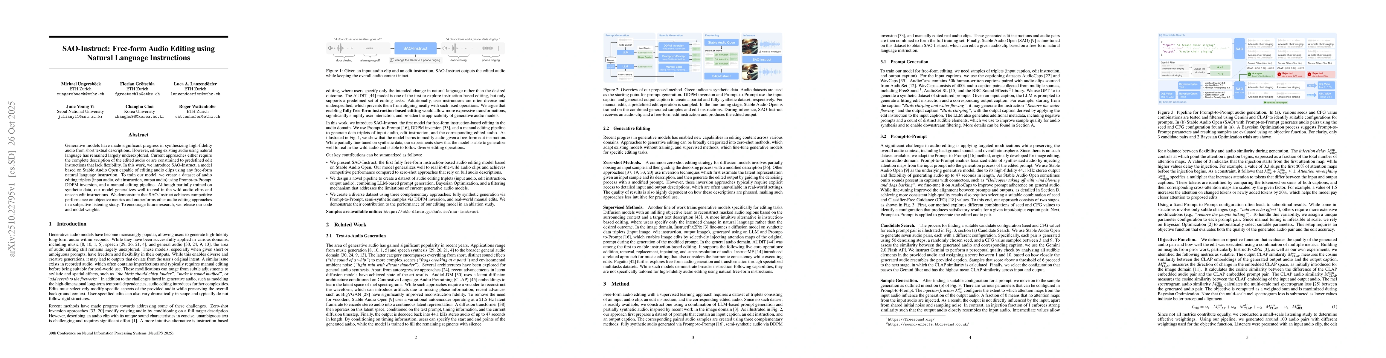 Thumbnail for SAO-Instruct: Free-form Audio Editing using Natural Language
  Instructions