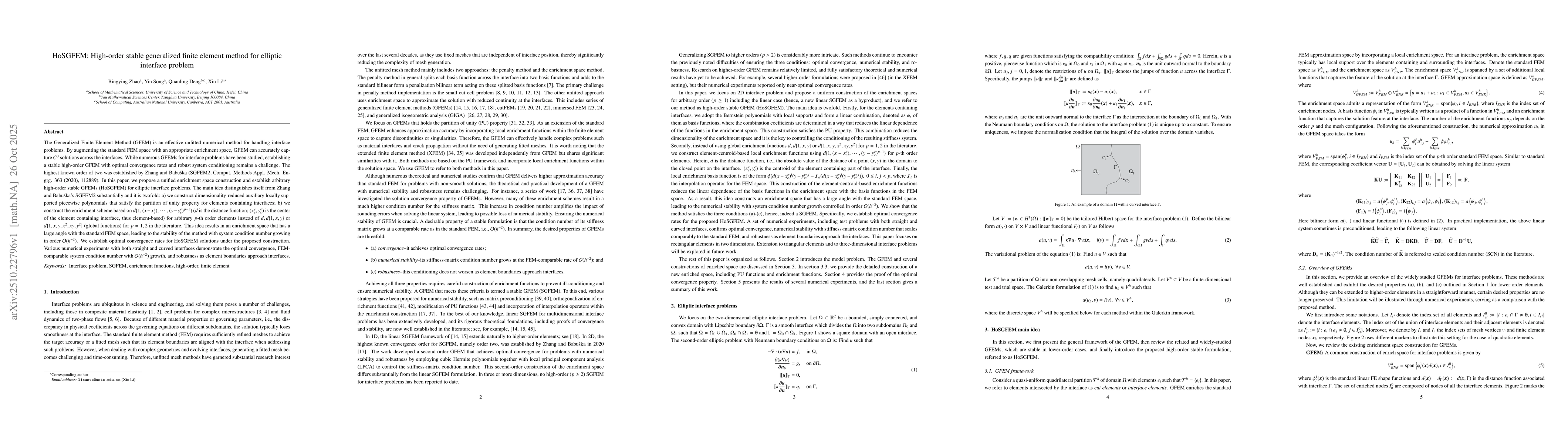 Thumbnail for HoSGFEM: High-order stable generalized finite element method for
  elliptic interface problem