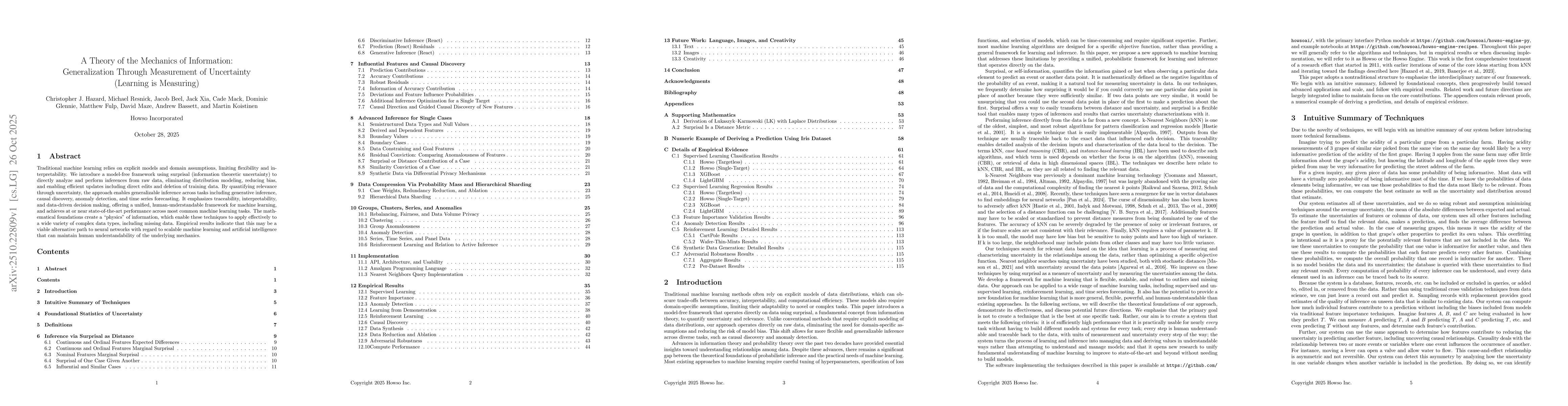 Thumbnail for A Theory of the Mechanics of Information: Generalization Through
  Measurement of Uncertainty (Learning is Measuring)