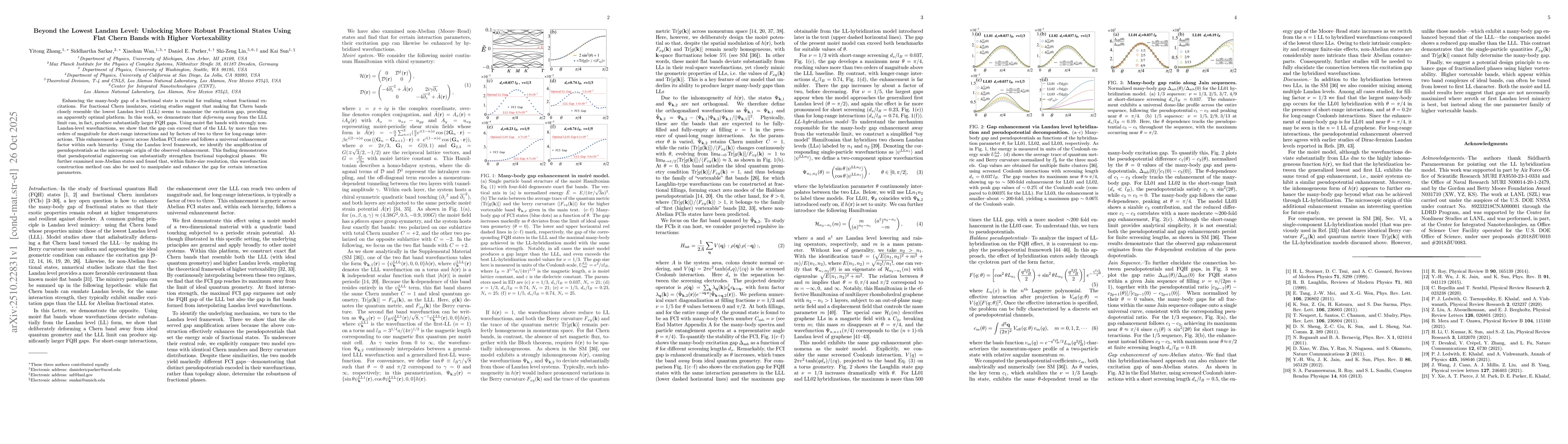 Thumbnail for Beyond the Lowest Landau Level: Unlocking More Robust Fractional States
  Using Flat Chern Bands with Higher Vortexability