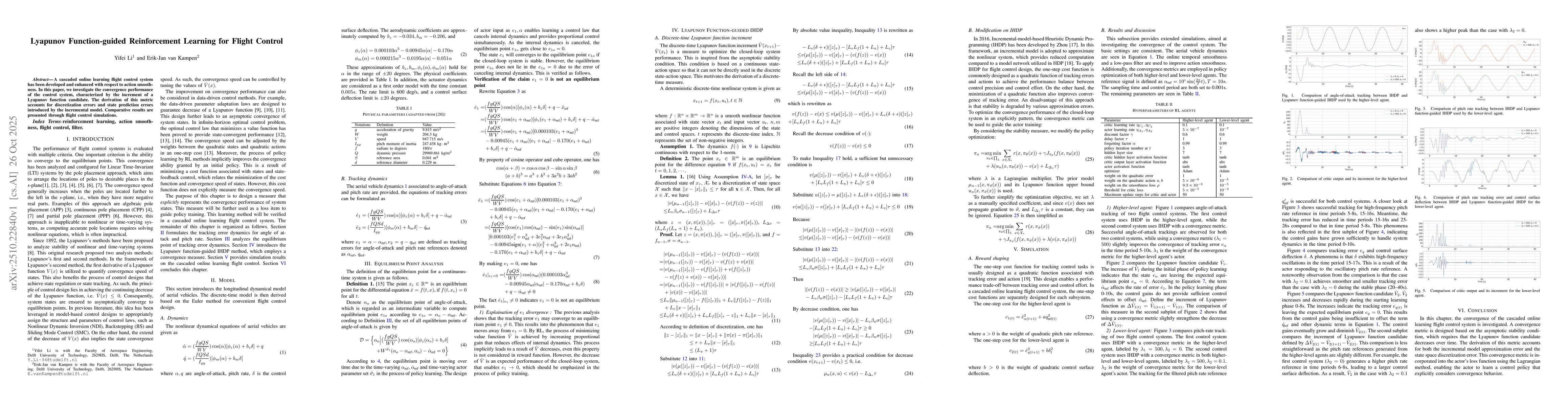 Thumbnail for Lyapunov Function-guided Reinforcement Learning for Flight Control