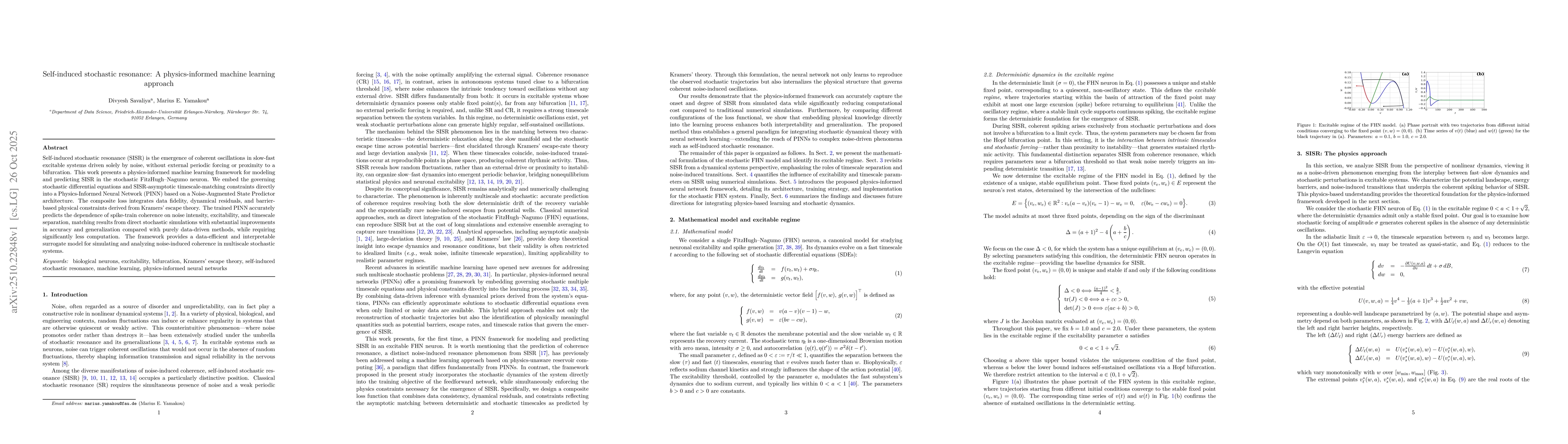 Thumbnail for Self-induced stochastic resonance: A physics-informed machine learning
  approach