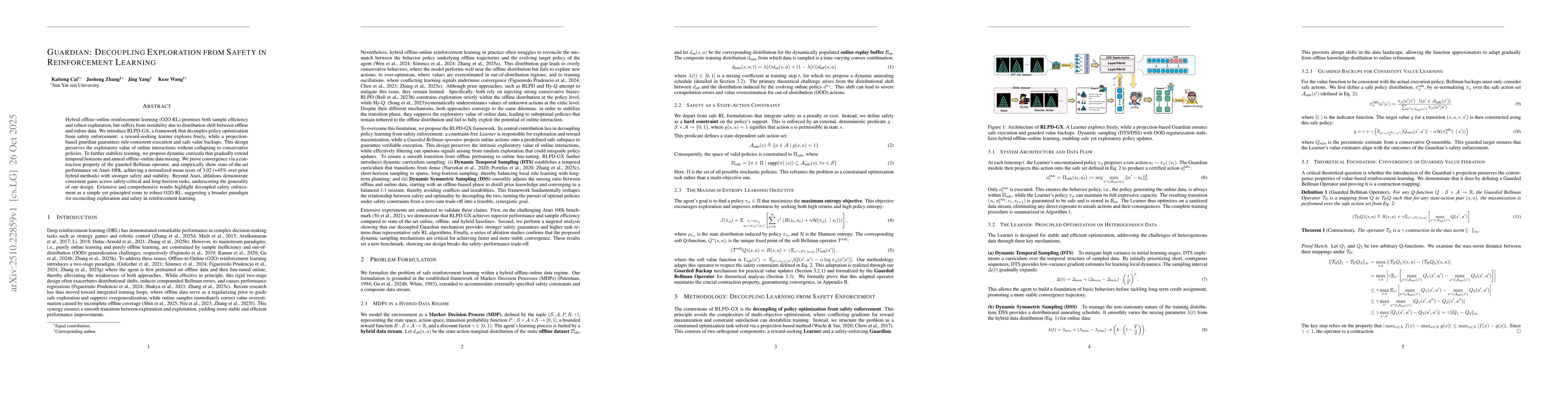 Thumbnail for Guardian: Decoupling Exploration from Safety in Reinforcement Learning