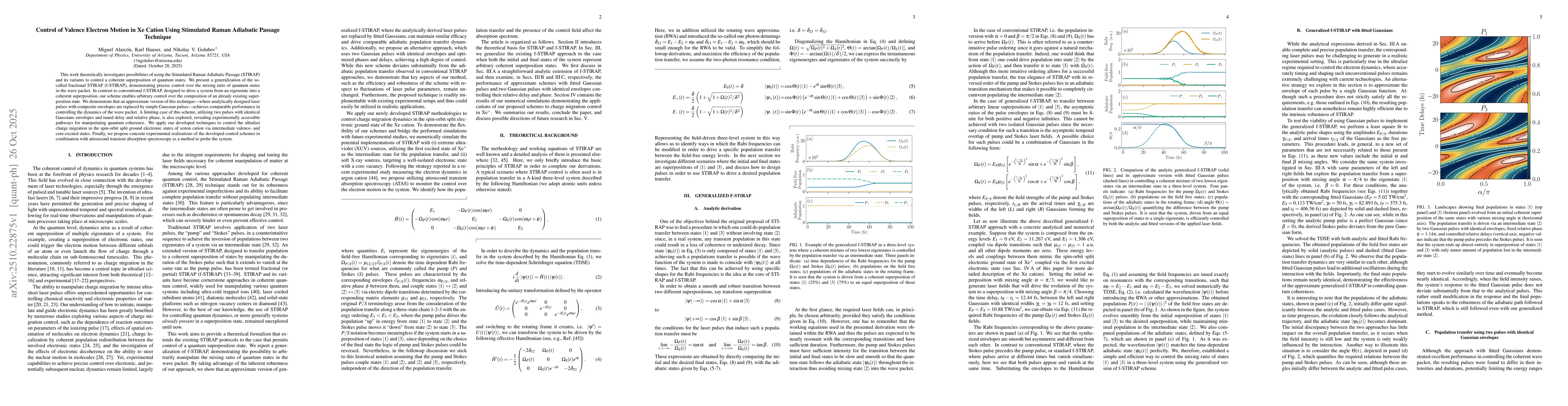 Thumbnail for Control of Valence Electron Motion in Xe Cation Using Stimulated Raman
  Adiabatic Passage Technique